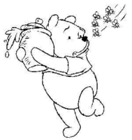 A coloring page of winnie the pooh